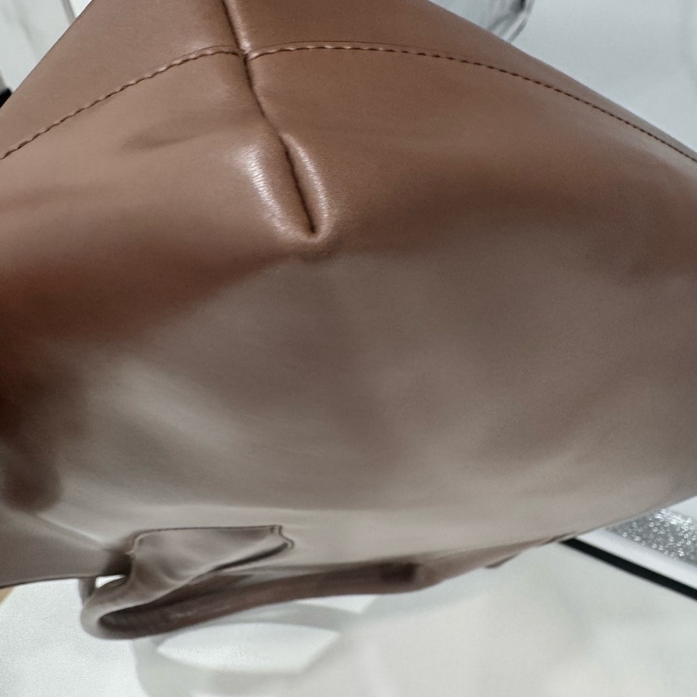 Furla Brown Leather Zip-Top Tote Satchel Handbag Made in Italy 14” Work Tote GUC - Picture 5 of 13